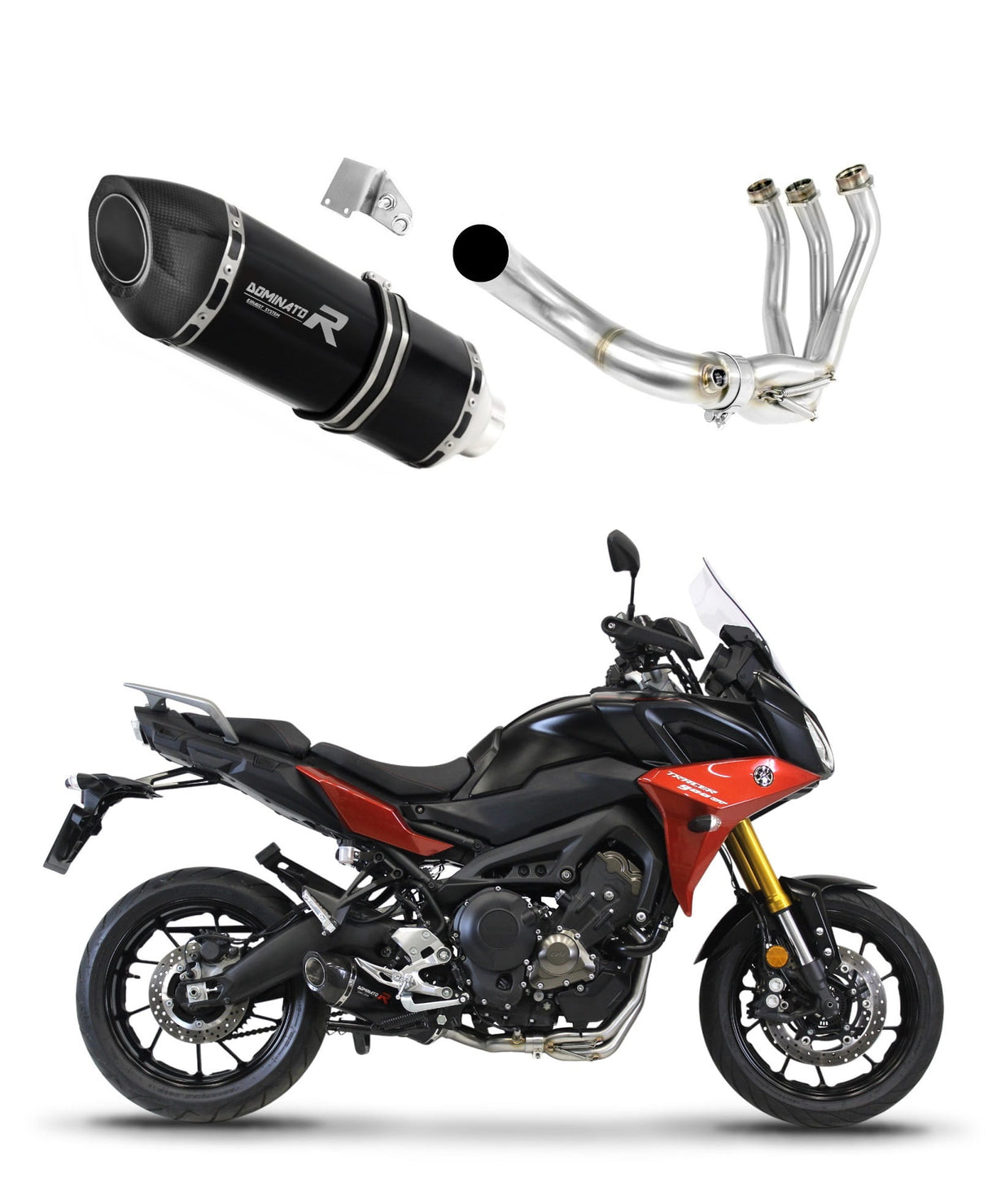 Yamaha MT 09 TRACER 900 2015 - 2020 Full Exhaust System Collector Silencer HP5 BLACK + dB killer medium 20 m.