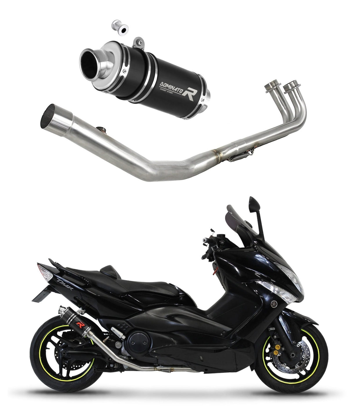 Yamaha T-MAX 500 2008 - 2011 Full Exhaust System Collector Silencer GP1 BLACK + dB killer medium 20 m.