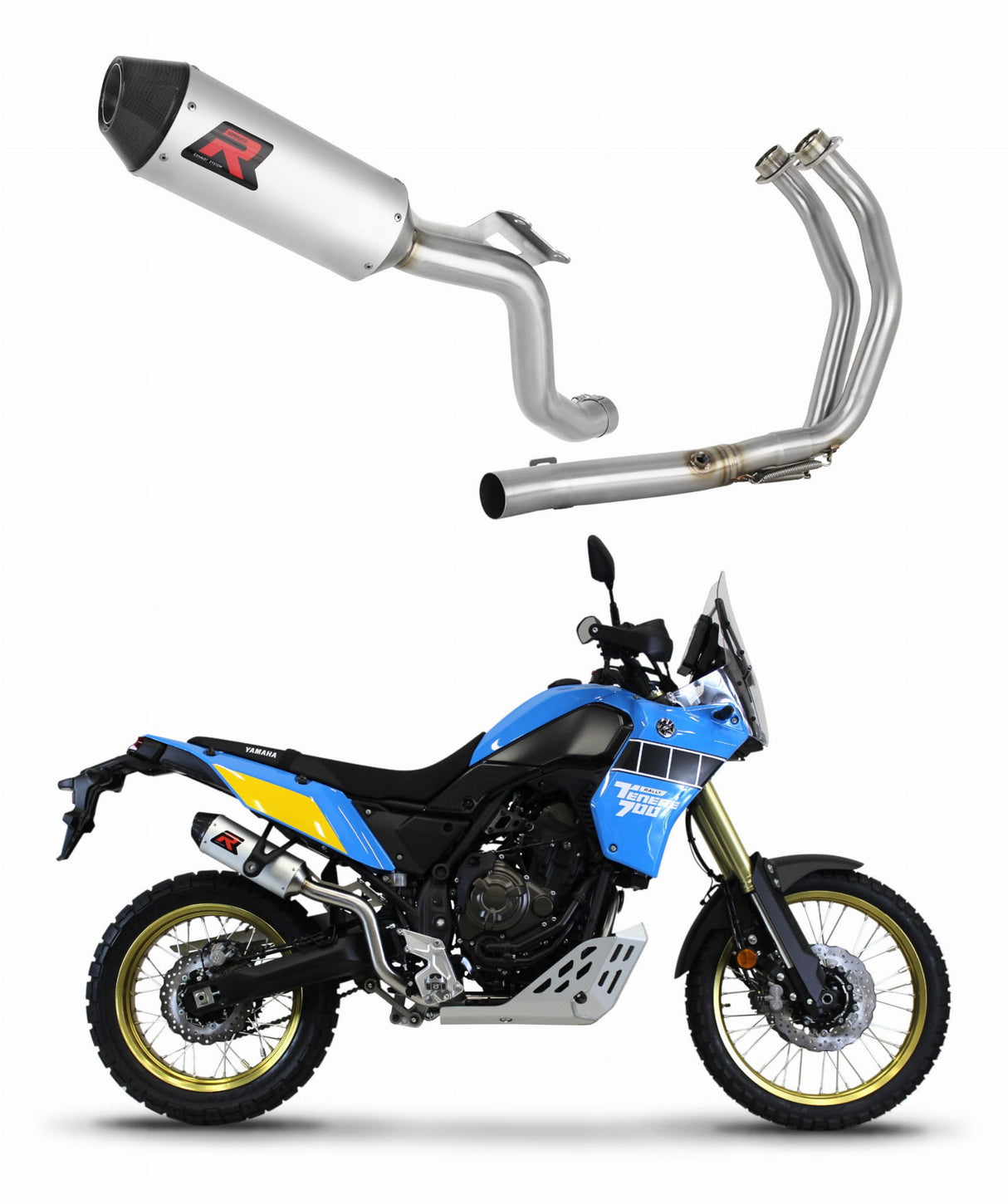 Yamaha Tenere 700 2021 - 2024 Full Exhaust System Collector Silencer MX2 + dB killer medium 20 m.