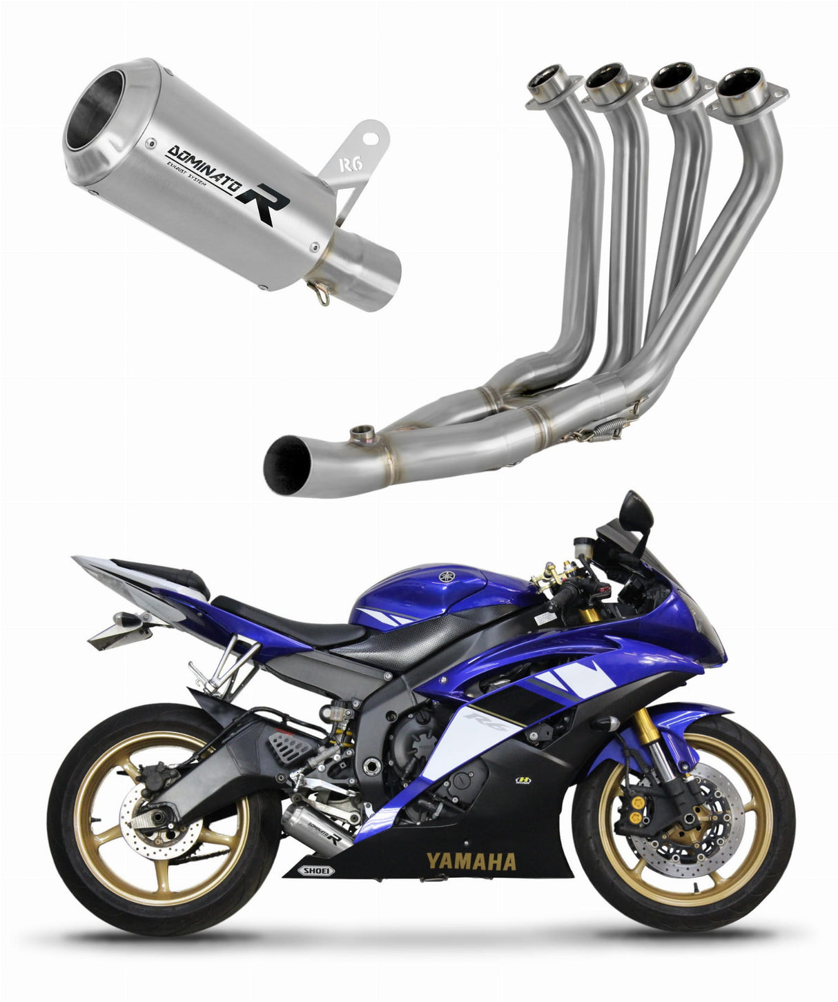 Yamaha YZF R6 2006 - 2016 Full Exhaust System Collector Silencer GPS + dB killer medium 20 m.