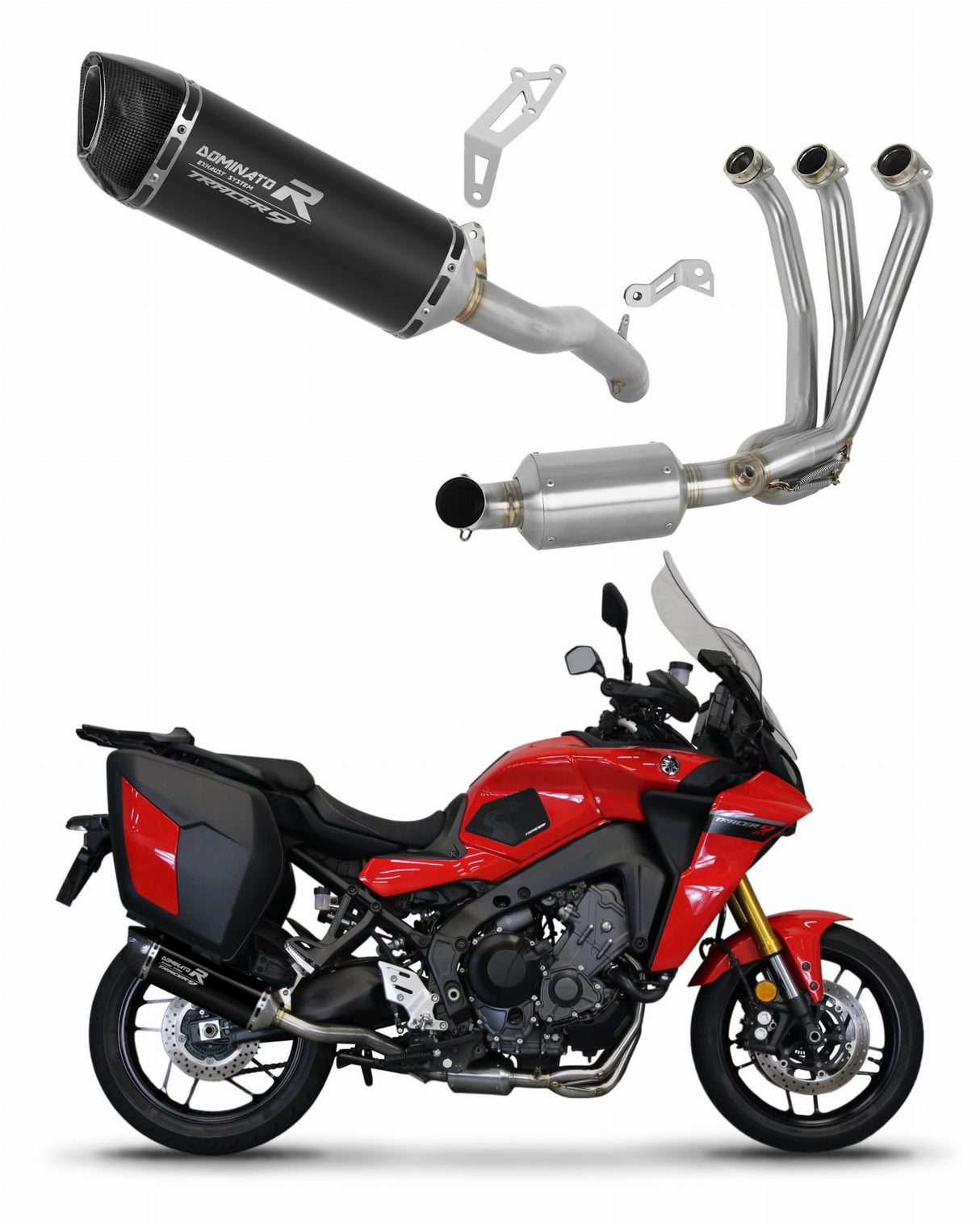 Yamaha Tracer 9 / GT 2021 - 2024 Full Exhaust System Collector Silencer HP6 BLACK EX + dB killer medium 20 m.