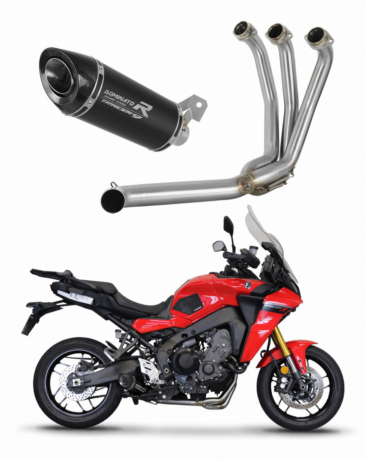 Yamaha Tracer 9 / GT 2021 - 2024 Full Exhaust System Collector Silencer HP8 BLACK + dB killer medium 20 m.