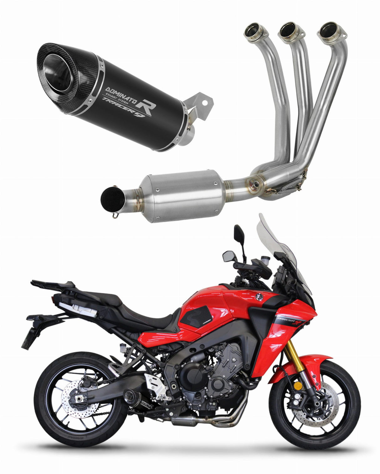 Yamaha Tracer 9 / GT 2021 - 2024 Full Exhaust System Collector Silencer HP8 BLACK EX + dB killer medium 20 m.
