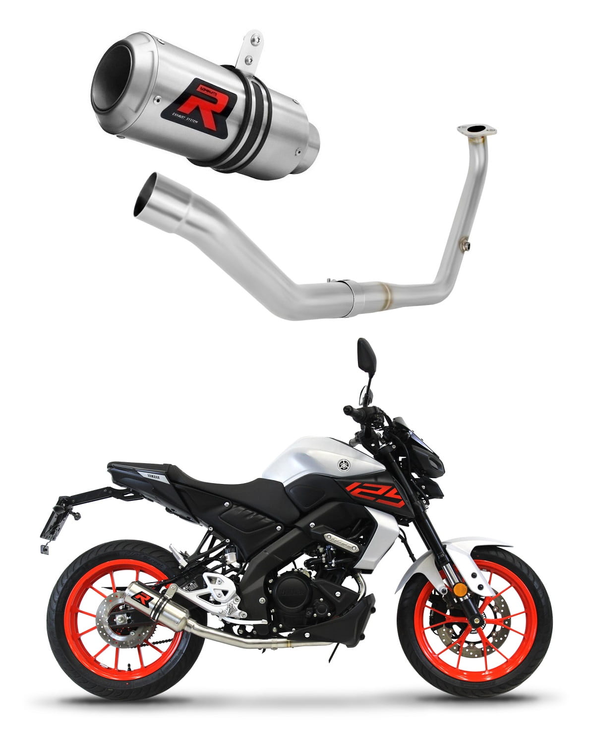 Yamaha MT 125 2021 - 2024 Full Exhaust System Collector Silencer GP + dB killer medium 20 m.