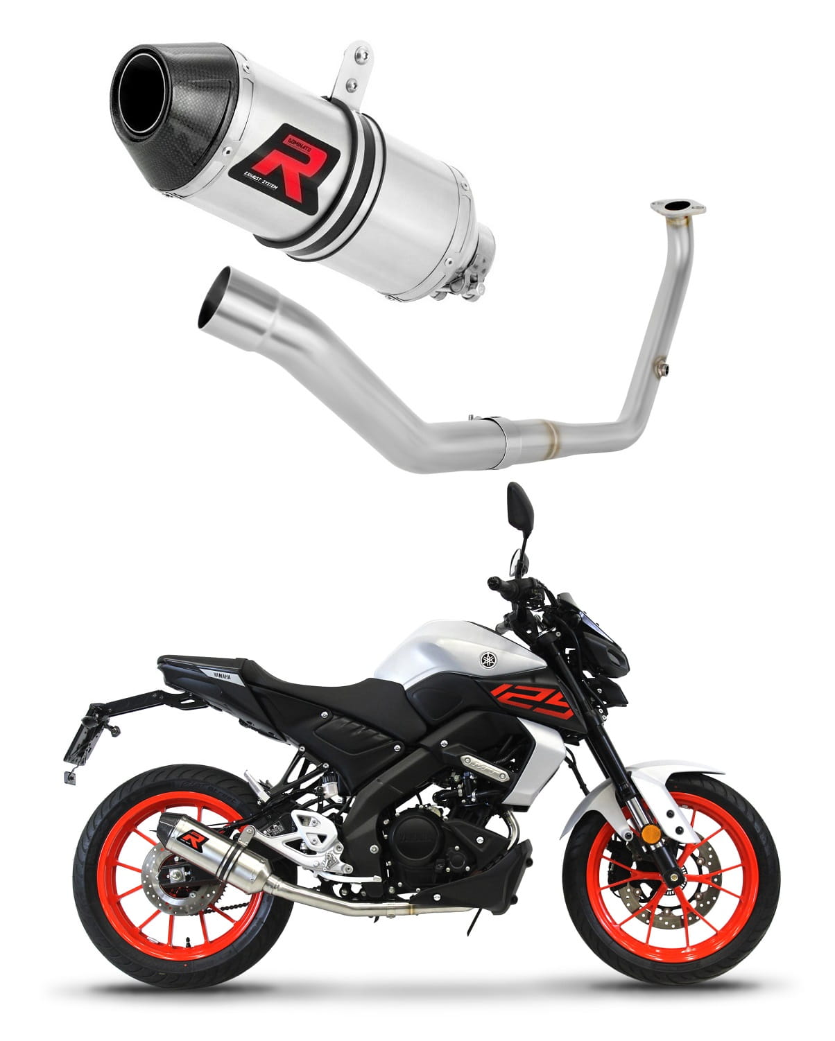 Yamaha MT 125 2021 - 2024 Full Exhaust System Collector Silencer HP3 + dB killer medium 20 m.