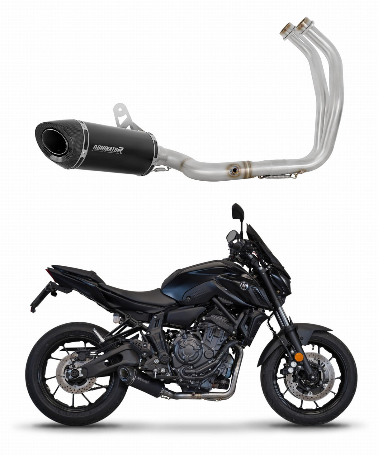 Yamaha MT 07 2021 - 2024 Full Exhaust System Collector Silencer HP8 BLACK + dB killer 20 m.