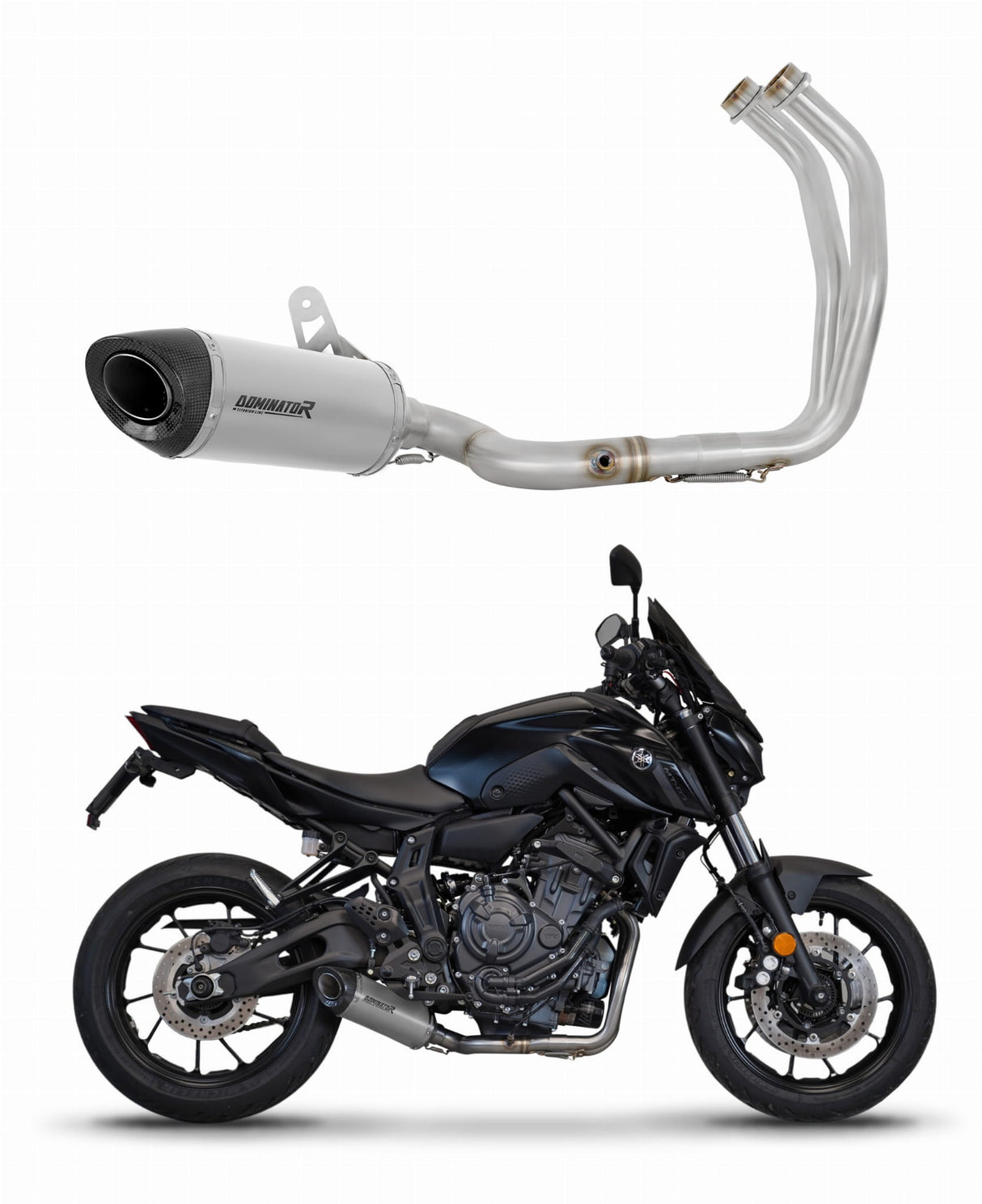 Yamaha MT 07 2021 - 2024 Full Exhaust System Collector Silencer HP8 Titanium + dB killer 20 m.