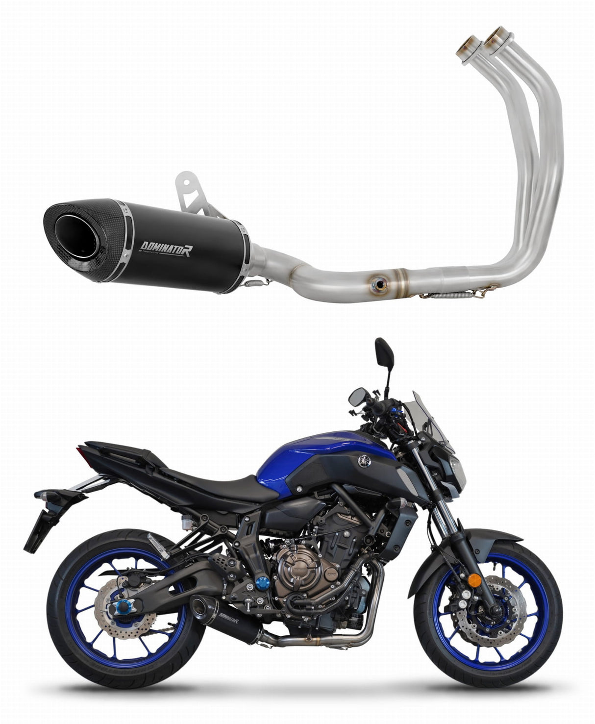 Yamaha MT 07 TRACER 2016 - 2019 Full Exhaust System Collector Silencer HP8 BLACK + dB killer 20 m.