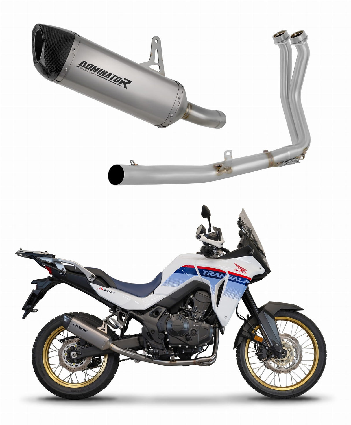 Honda XL 750 TRANSALP 2023 Full Exhaust System Collector Silencer Titanium HP6 + dB killer 20 m.