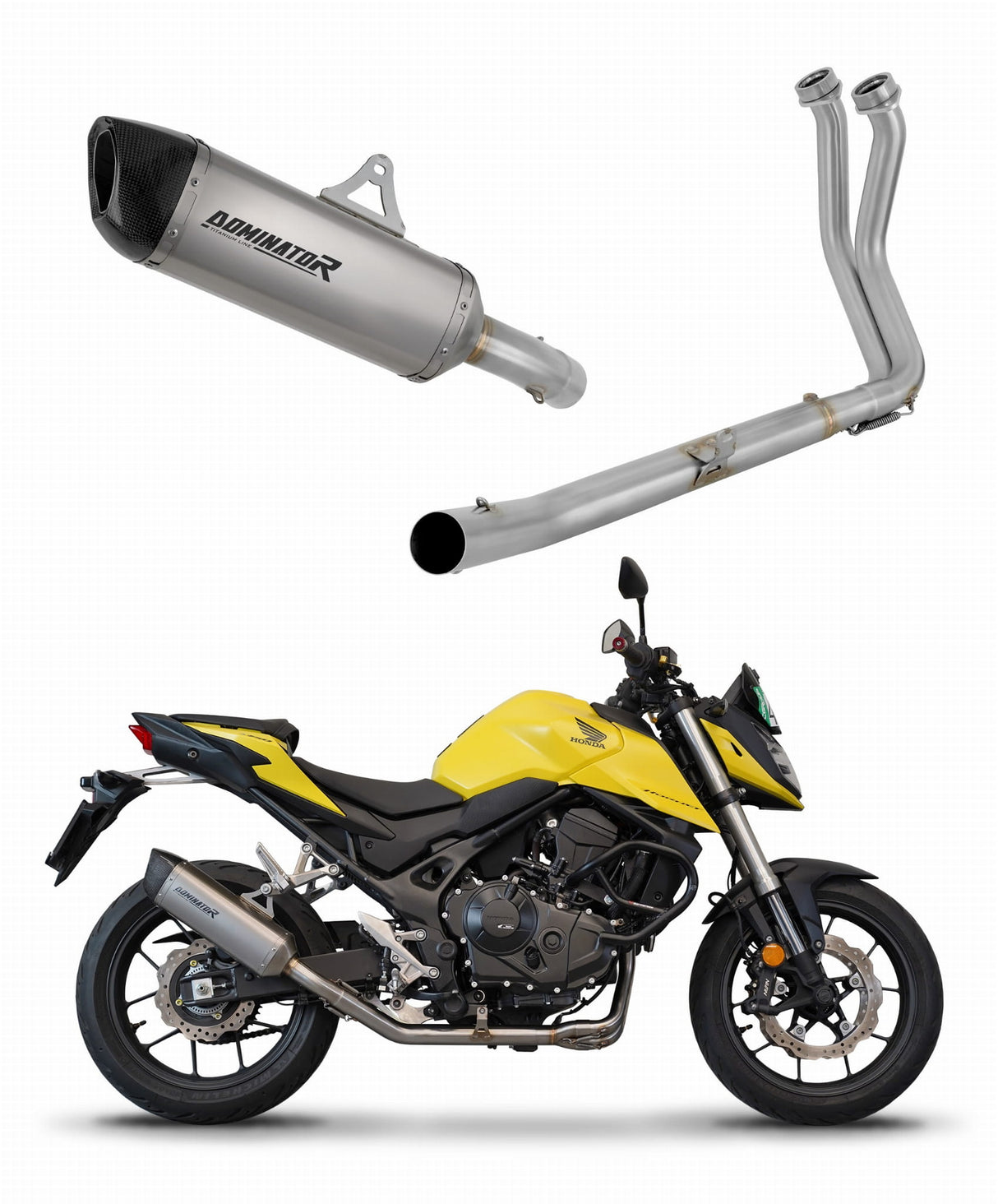Honda CB 750 Hornet 2023 Full Exhaust System Collector Silencer Titanium HP6 + dB killer medium 20 m.