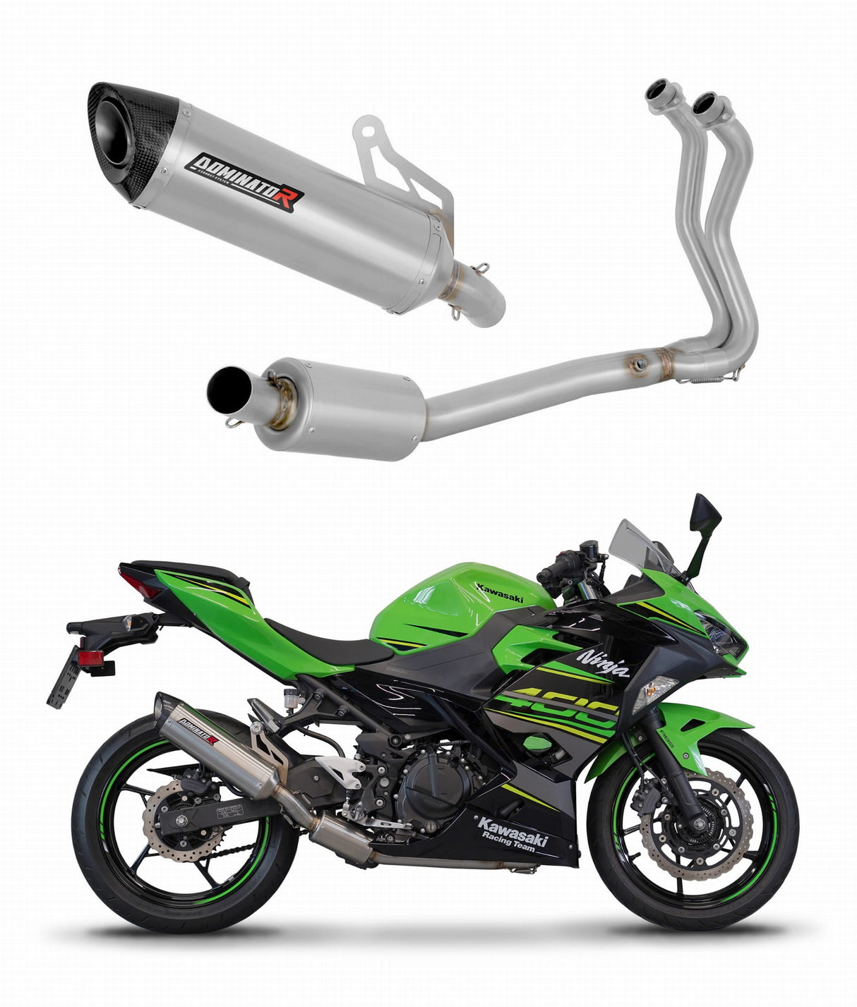 Kawasaki NINJA 400 2018-2023 Full Exhaust System Collector Silencer HP8 + dB killer 20 m.