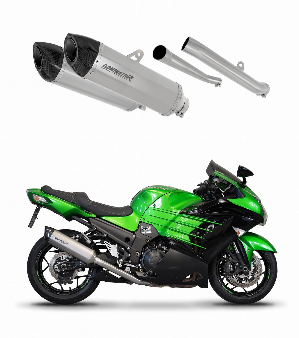 KAWASAKI ZZR 1400 2012 - 2023 Exhaust Silencer Muffler Titanium HP5 + dB killer 20 m.