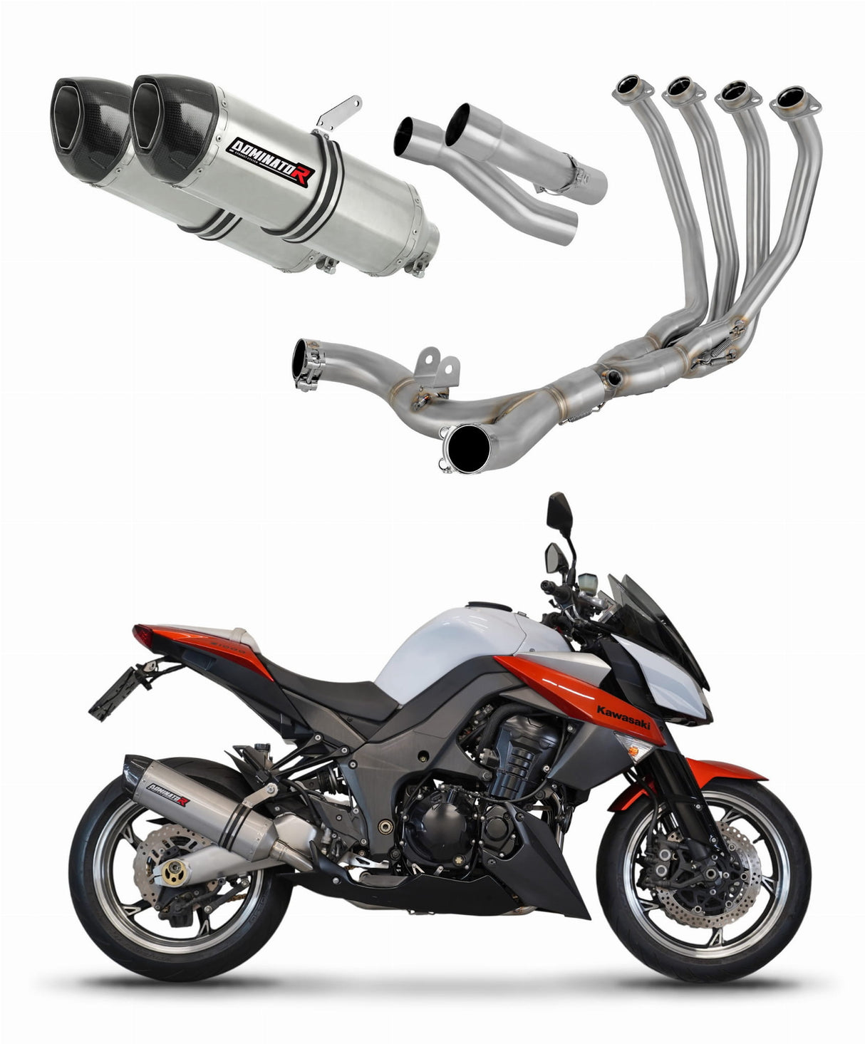 Kawasaki Z1000 2014 - 2016 Full Exhaust System Collector Silencer HP1 + dB killer 20 m.