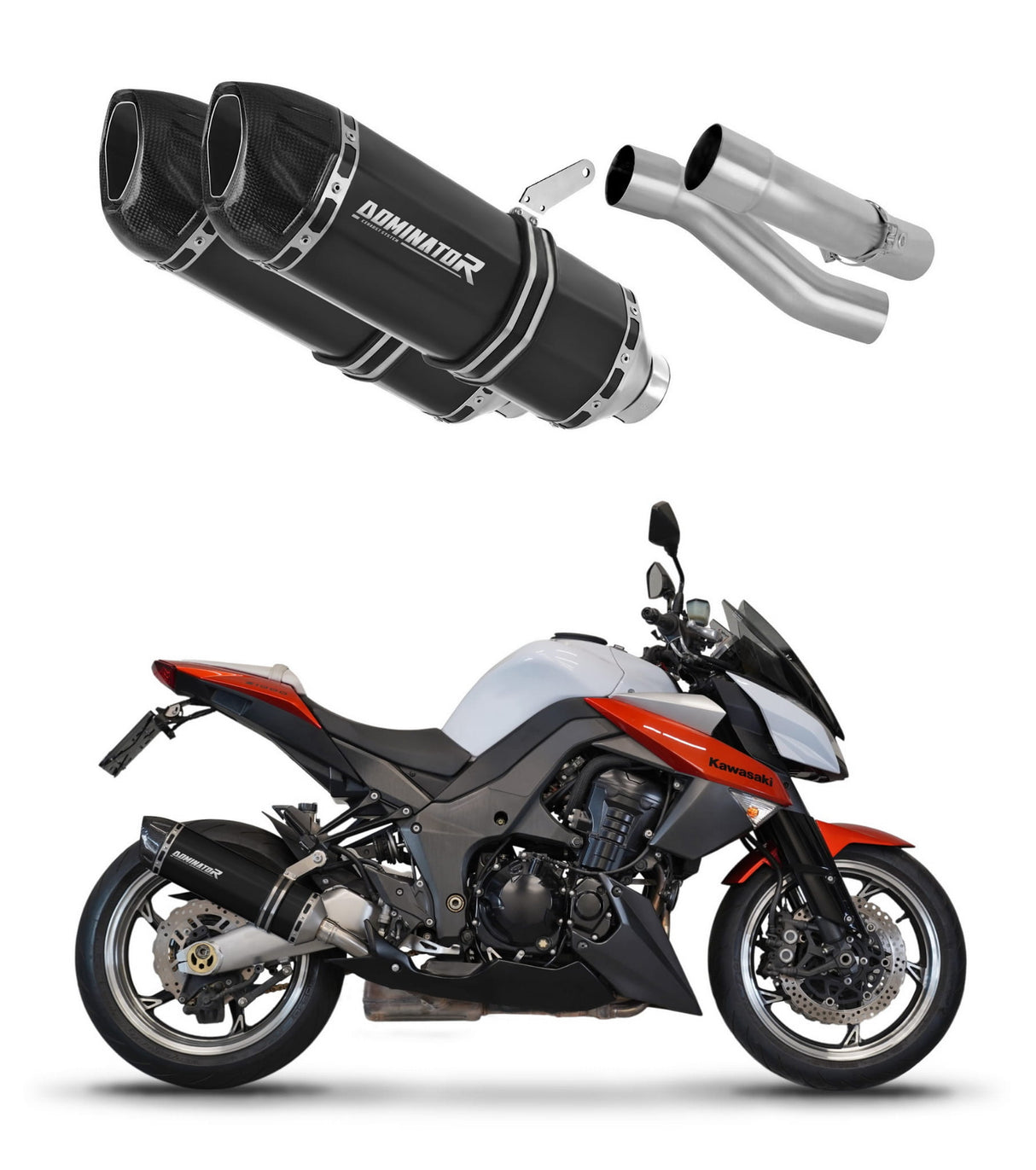 Kawasaki Z1000 2017 - 2020 Exhaust Silencer Muffler HP1 BLACK + dB killer 20 m.
