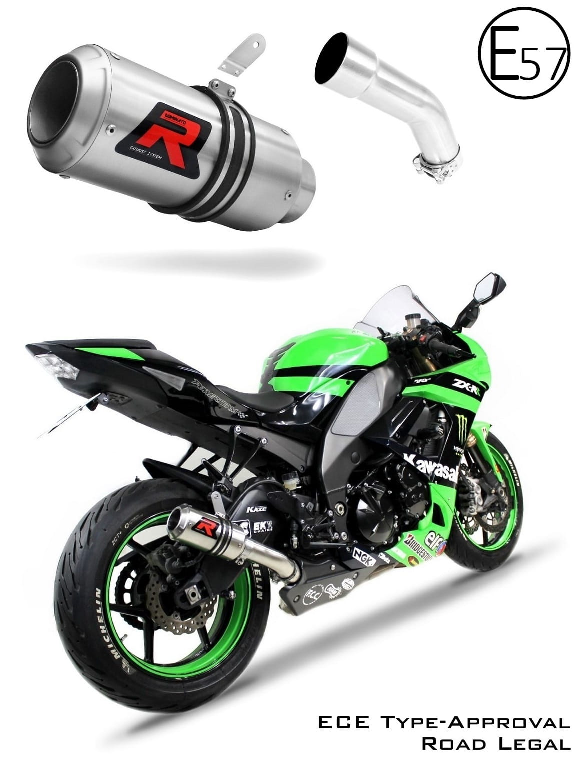Kawasaki ZX10R 2008 - 2010 EU Approved Exhaust Silencer GP 20 m.