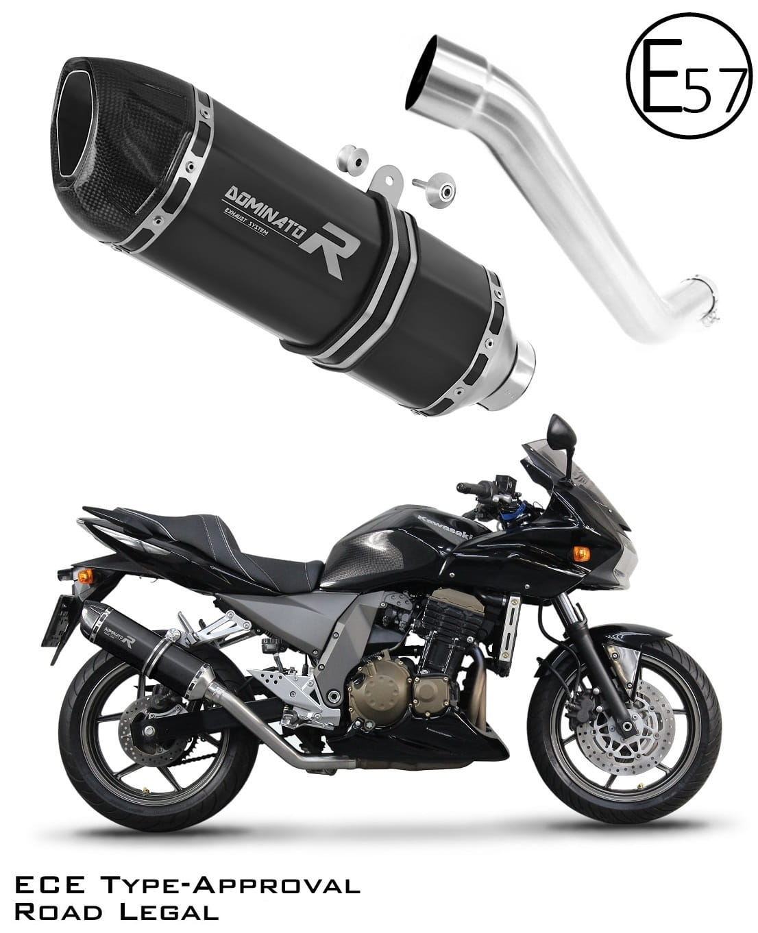 Kawasaki Z750 2004 - 2006 EU Approved Exhaust Silencer HP1 BLACK 20 m.