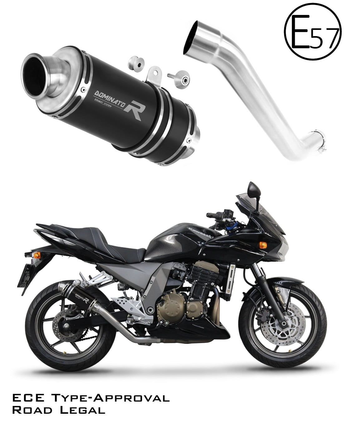Kawasaki Z750 2004 - 2006 EU Approved Exhaust Silencer GP1 BLACK 20 m.