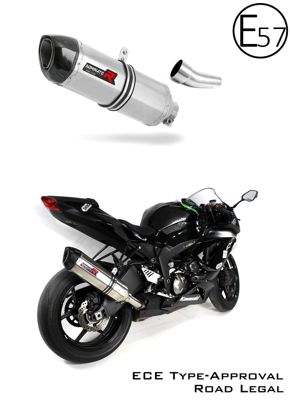 Kawasaki ZX6R 636 2009 - 2020 EU Approved Exhaust Silencer HP1 20 m.