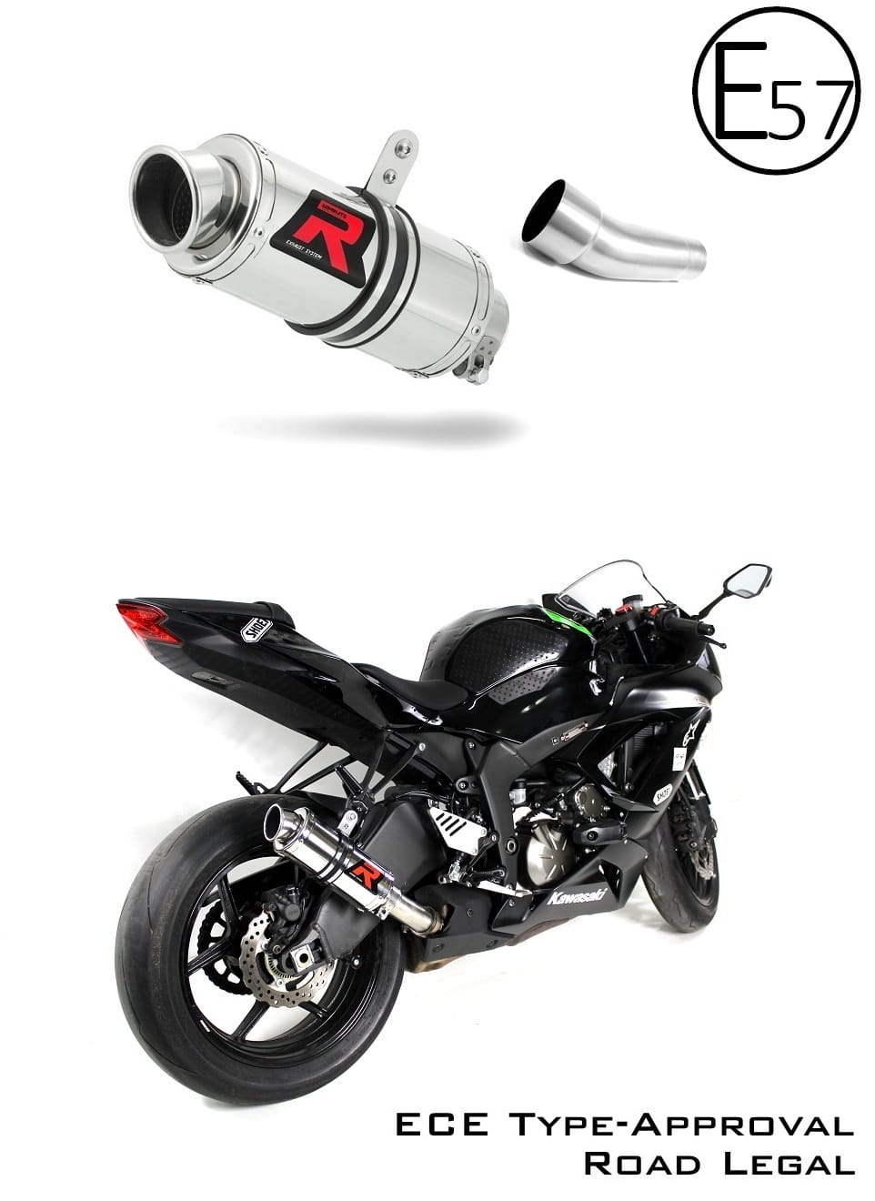 Kawasaki ZX6R 636 2009 - 2020 EU Approved Exhaust Silencer GP1 20 m.