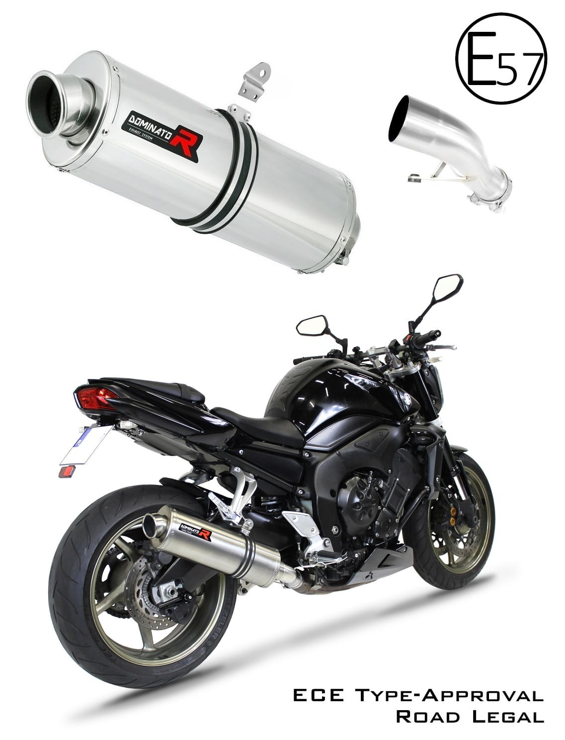 Dominator ECE approved exhaust silencer for YAMAHA FZ1 1000 FAZER OVAL 2006-2015
