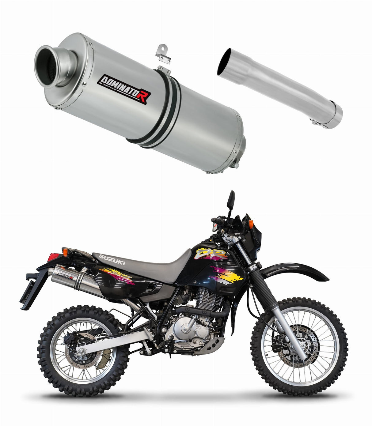 Suzuki DR 650 R / RU / S 1990 - 1995 Exhaust Silencer Muffler OV + dB killer 19 m.