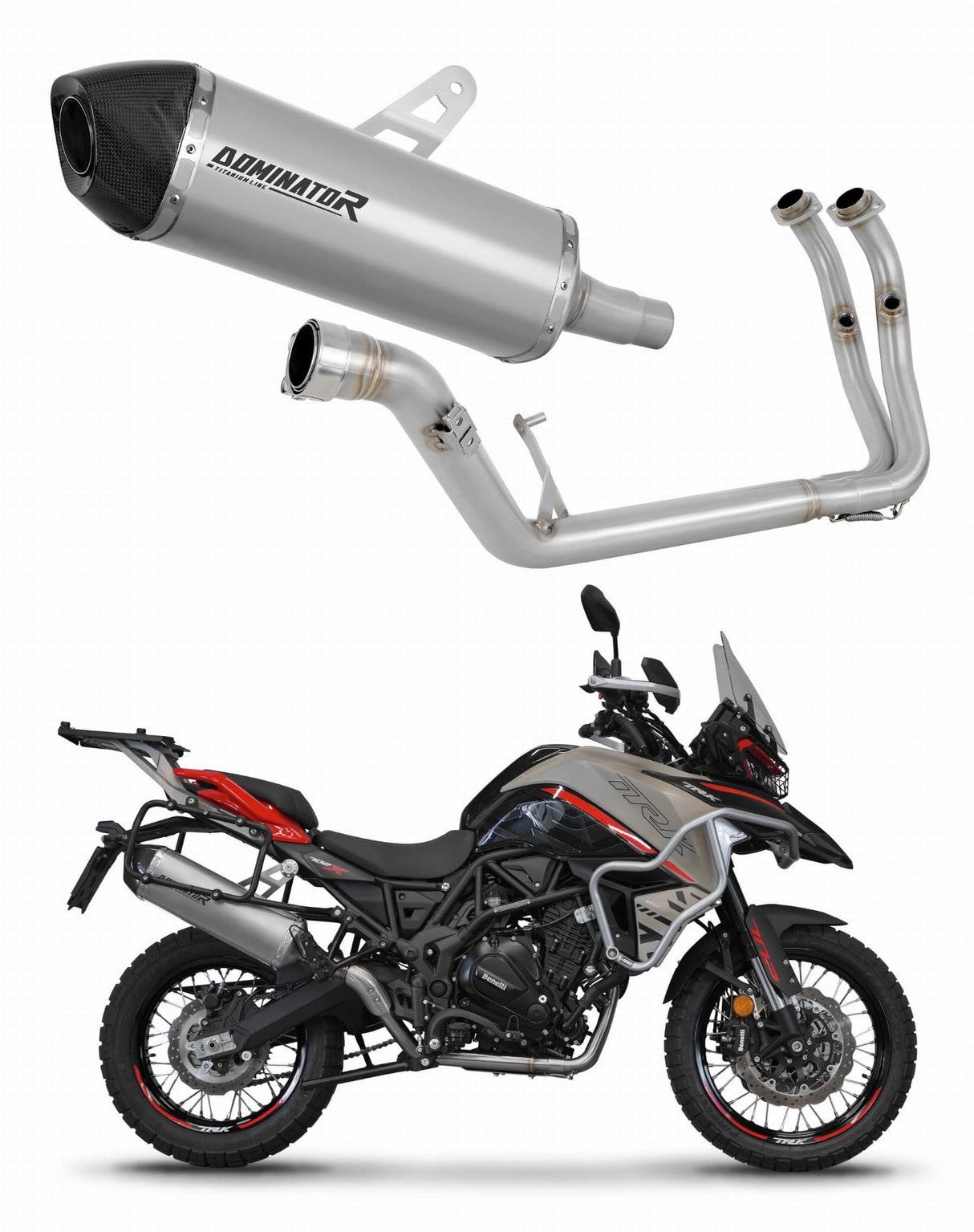 Benelli TRK 702 / TRK 702X 2023 - 2024 Full Exhaust System Collector Silencer Titanium HP7 + dB killer 20 m.