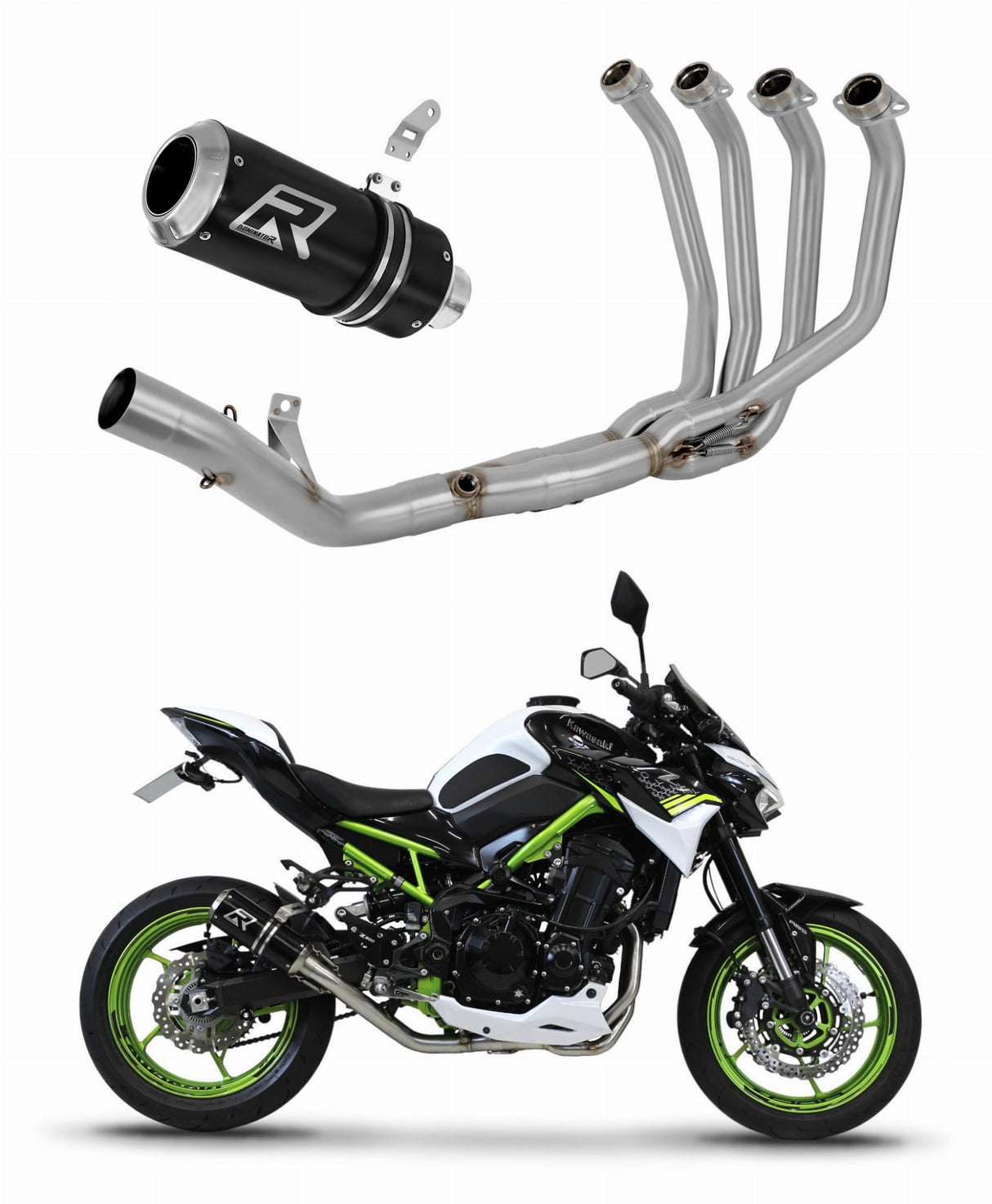 Kawasaki Z 900 A2 2020 - 2024 Full Exhaust System Collector Silencer GP BLACK + dB killer 20 m.