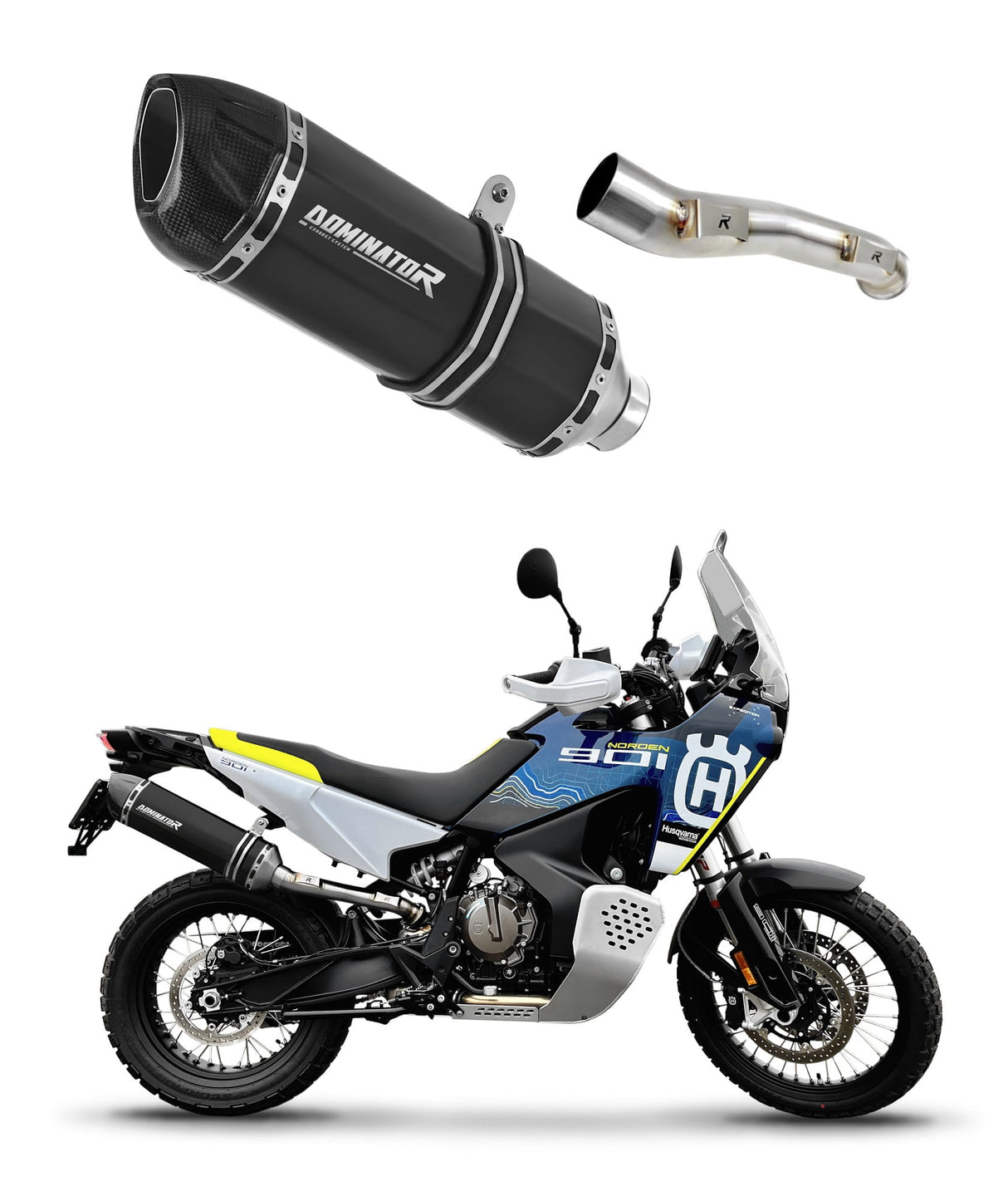 Husqvarna NORDEN 901 2022 - 2024 Exhaust Silencer Muffler HP1 BLACK + dB killer 20 m.