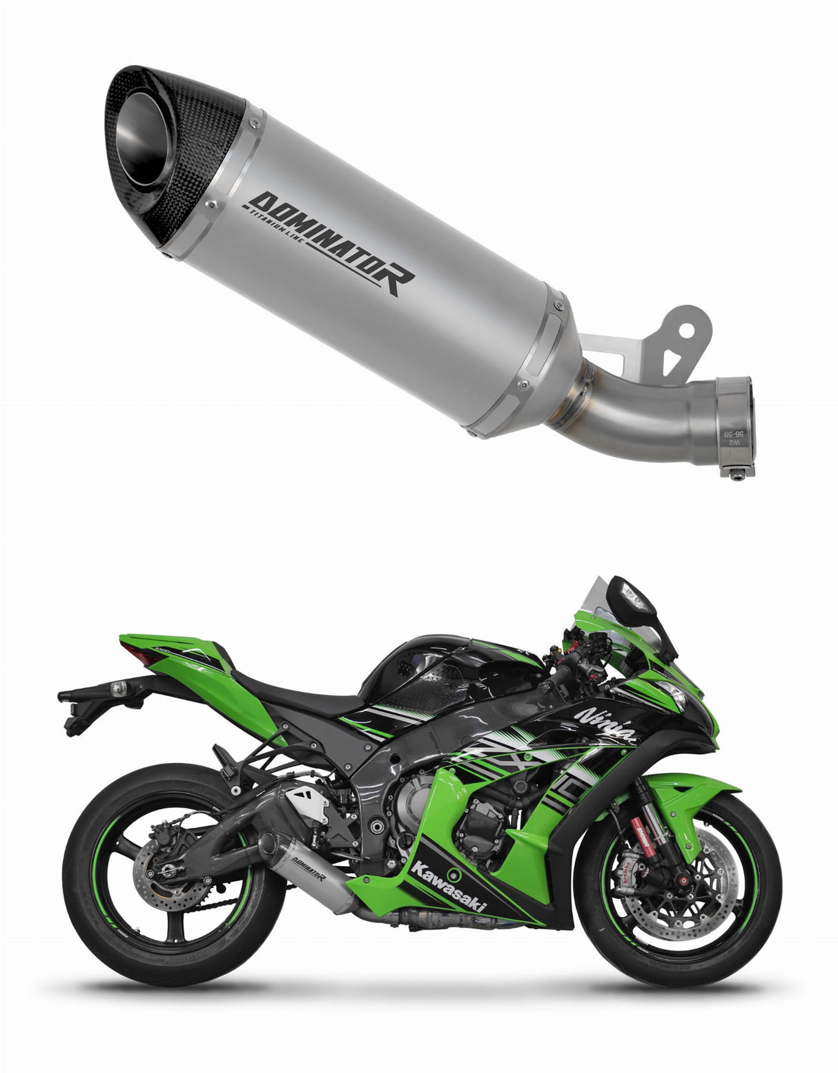 Kawasaki ZX10R 2016 - 2020 Exhaust Silencer Muffler Titanium HP8 + dB killer 20 m.