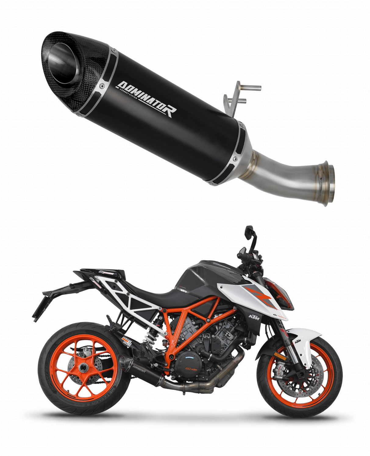 KTM 1290 SUPER Duke / R 2017 - 2019 Exhaust Silencer Muffler HP8 BLACK Low Level + dB killer 20 m.