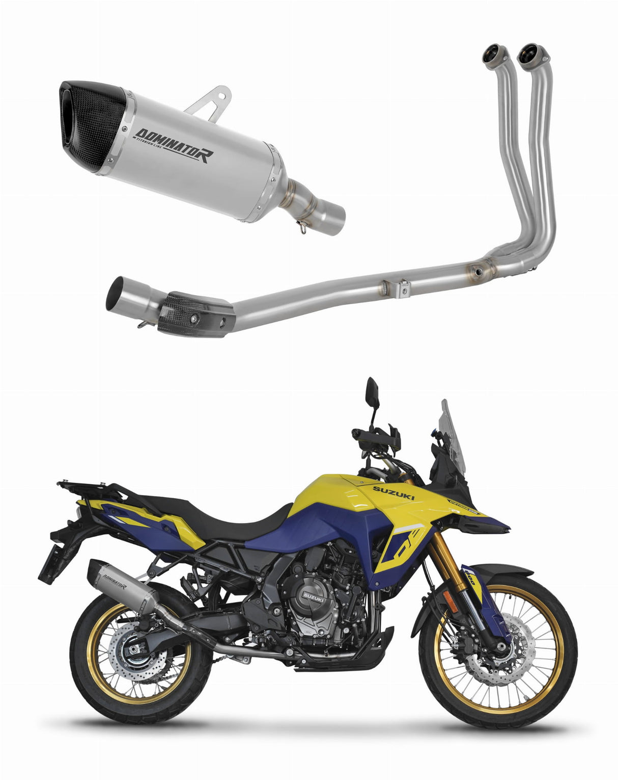 Suzuki V-Strom 800 SE / DE 2023 - 2024 Full Exhaust System Collector Silencer Titanium HP6 + dB killer 20 m.
