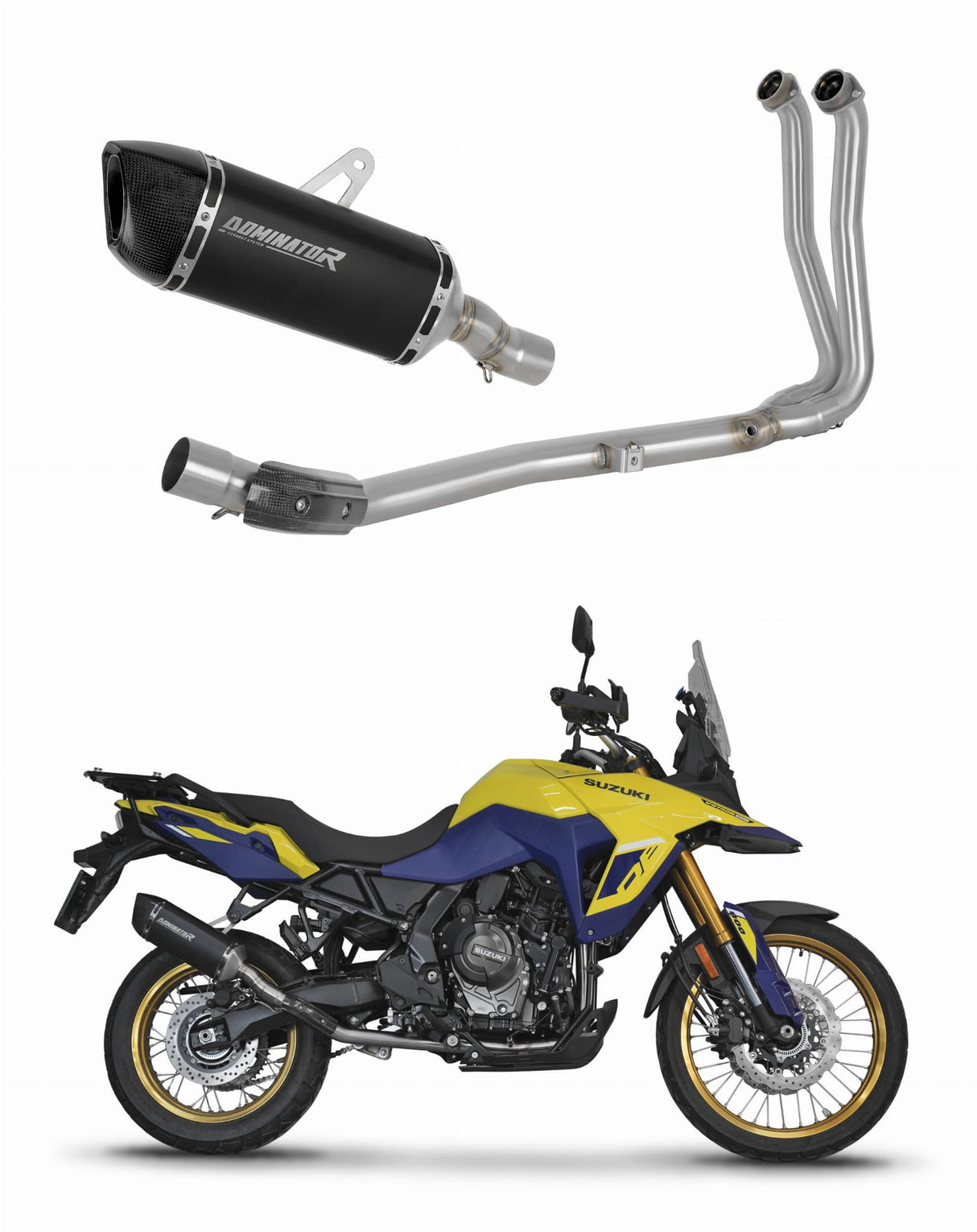 Suzuki V-Strom 800 SE / DE 2023 - 2024 Full Exhaust System Collector Silencer HP6 BLACK + dB killer 20 m.