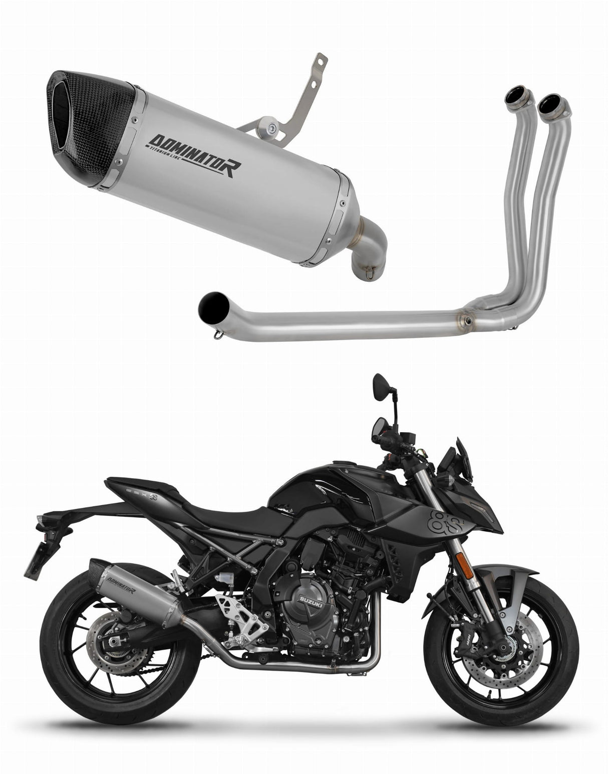 Suzuki GSX-8S / 8R 2022 - 2024 Full Exhaust System Collector Silencer Titanium HP6 + dB killer 20 m.