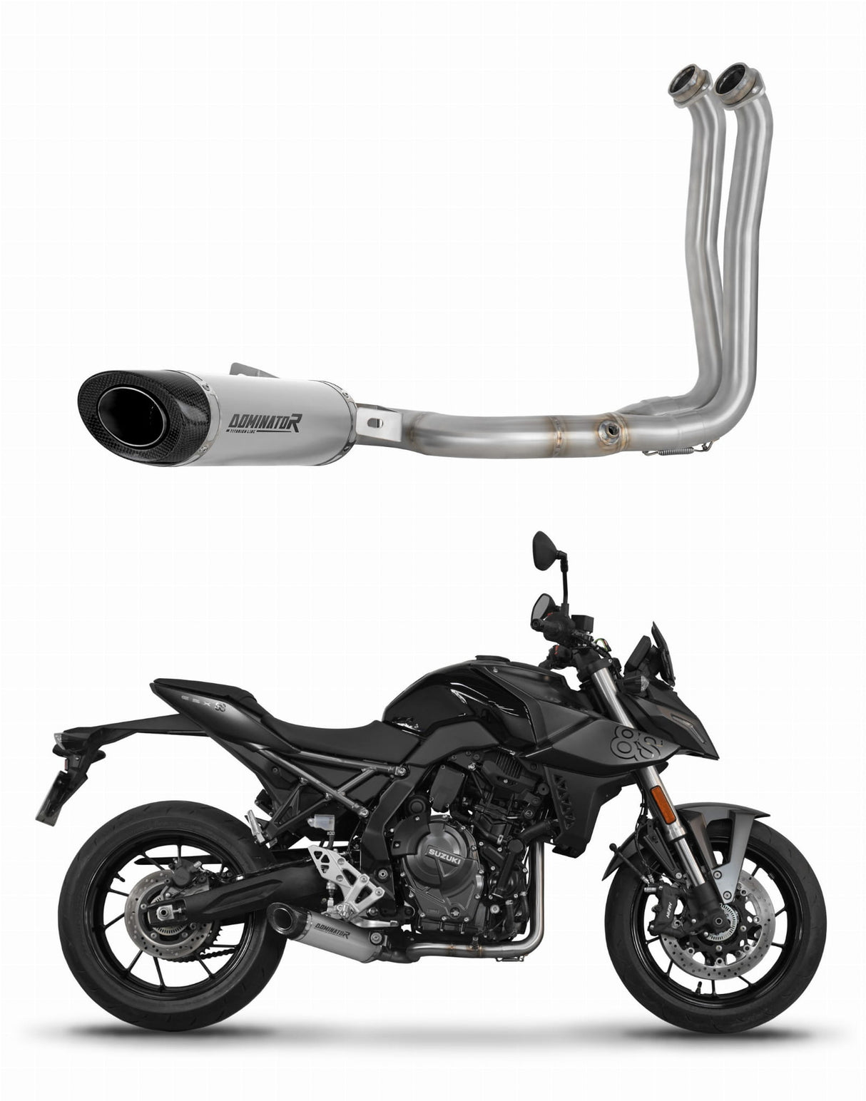 Suzuki GSX-8S / 8R 2022 - 2024 Full Exhaust System Collector Silencer Titanium HP8 + dB killer 20 m.