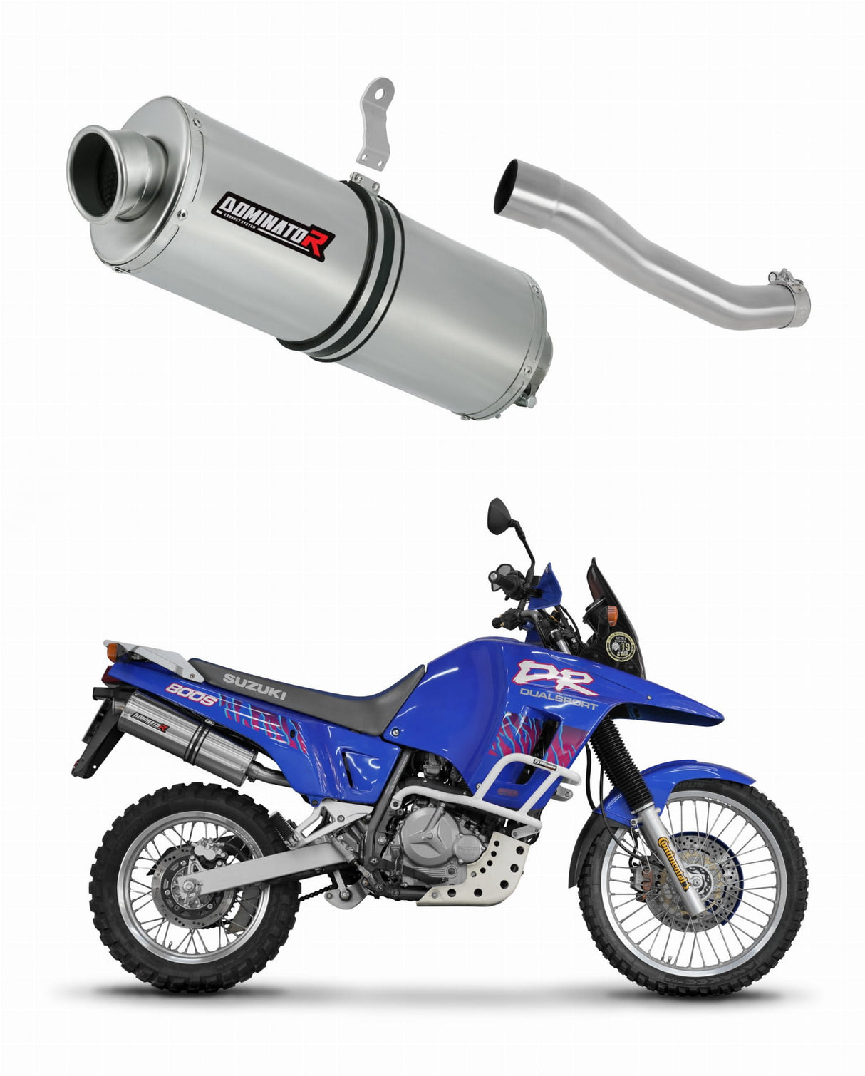 Suzuki DR 800 S / BIG RIGHT SIDE Exhaust Silencer Muffler OV + dB killer