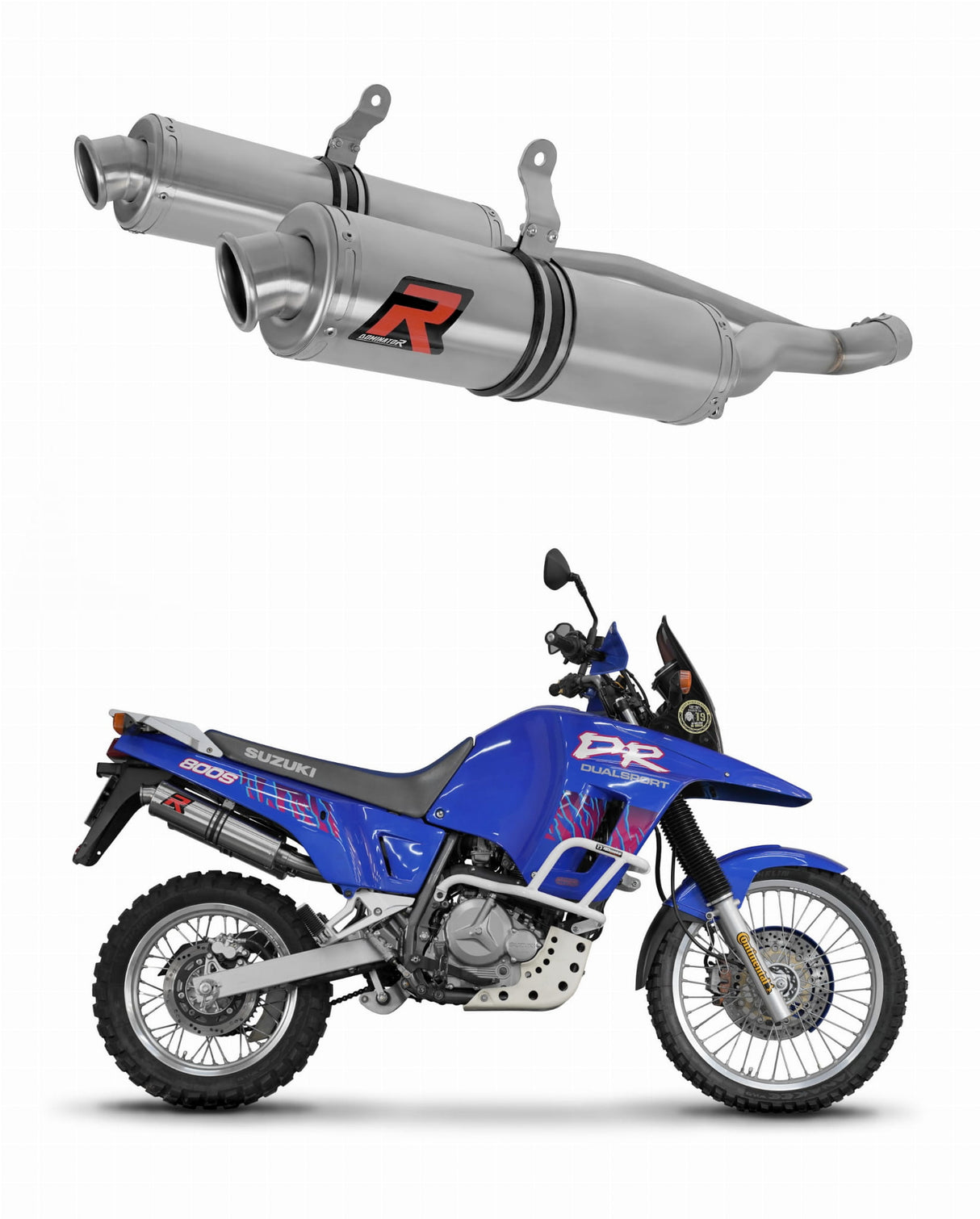 Suzuki DR 800 S / BIG DUAL Exhaust Silencer Muffler GP1 + dB killer