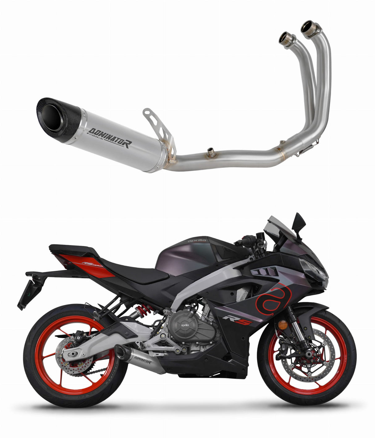 Aprilia RS 457 2024 Full Exhaust System Collector Silencer Titanium HP8 + dB killer 20 m.
