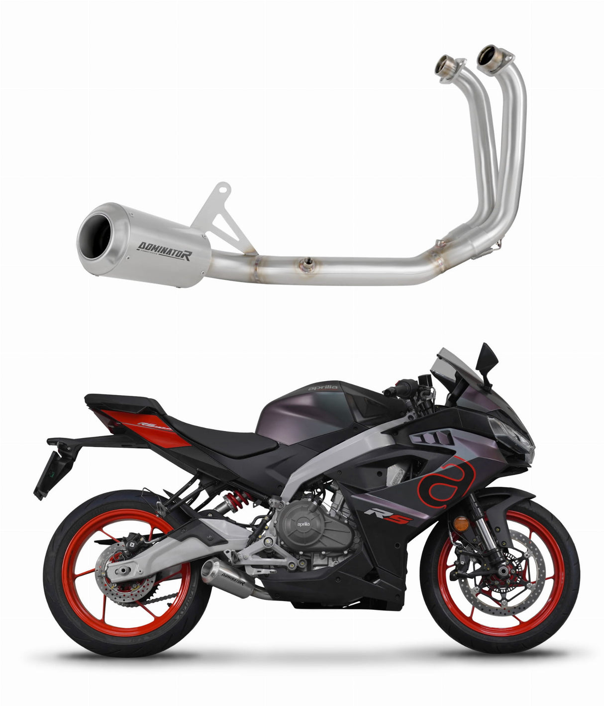 Aprilia RS 457 2024 Full Exhaust System Collector Silencer GPS + dB killer 20 m.