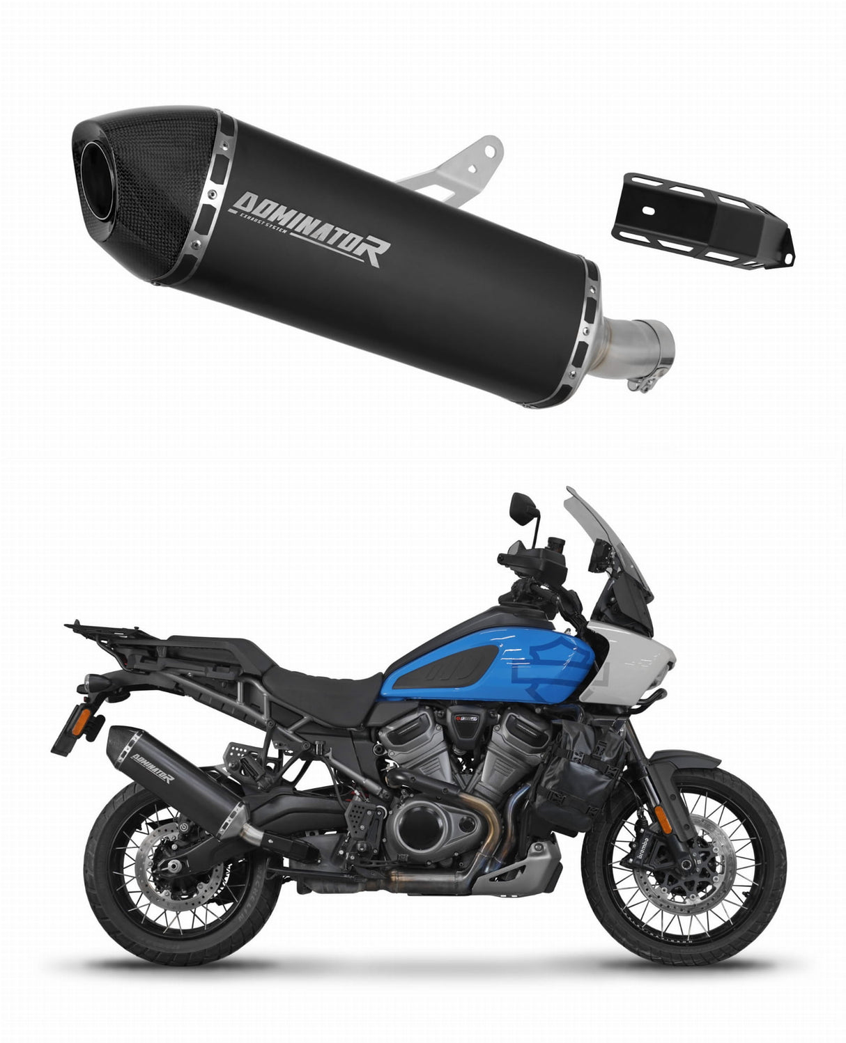 Harley Davidson PAN AMERICA 1250 2021 - 2024 Exhaust Silencer Muffler HP7 BLACK + dB killer 20 m.