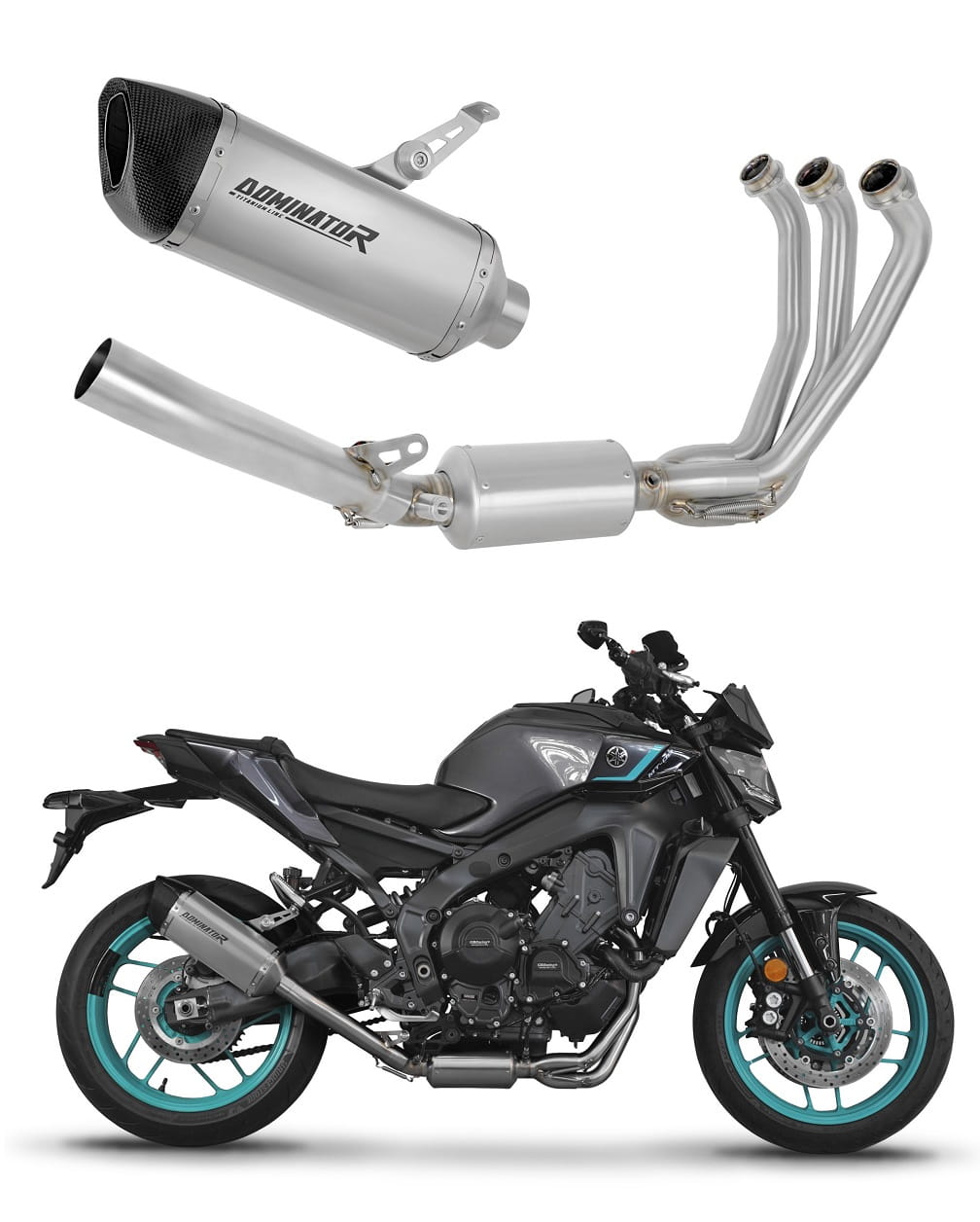 Yamaha MT-09 2024 Full Exhaust System Collector Silencer Titanium HP6 + dB killer 20 m.
