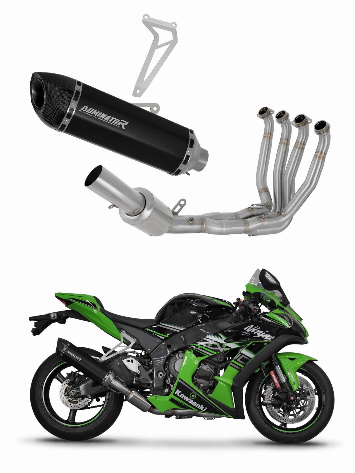 Kawasaki ZX10R 2016 - 2020 Full Exhaust System Collector Silencer HP5 BLACK + dB killer 20 m.