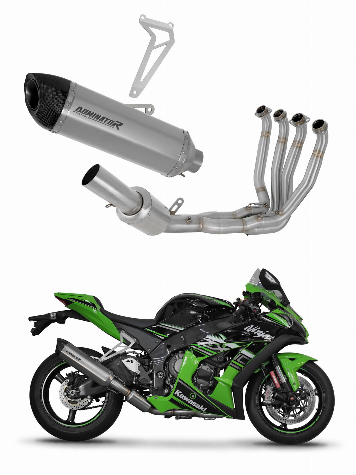 Kawasaki ZX10R 2016 - 2020 Full Exhaust System Collector Silencer Titanium HP5 + dB killer 20 m.