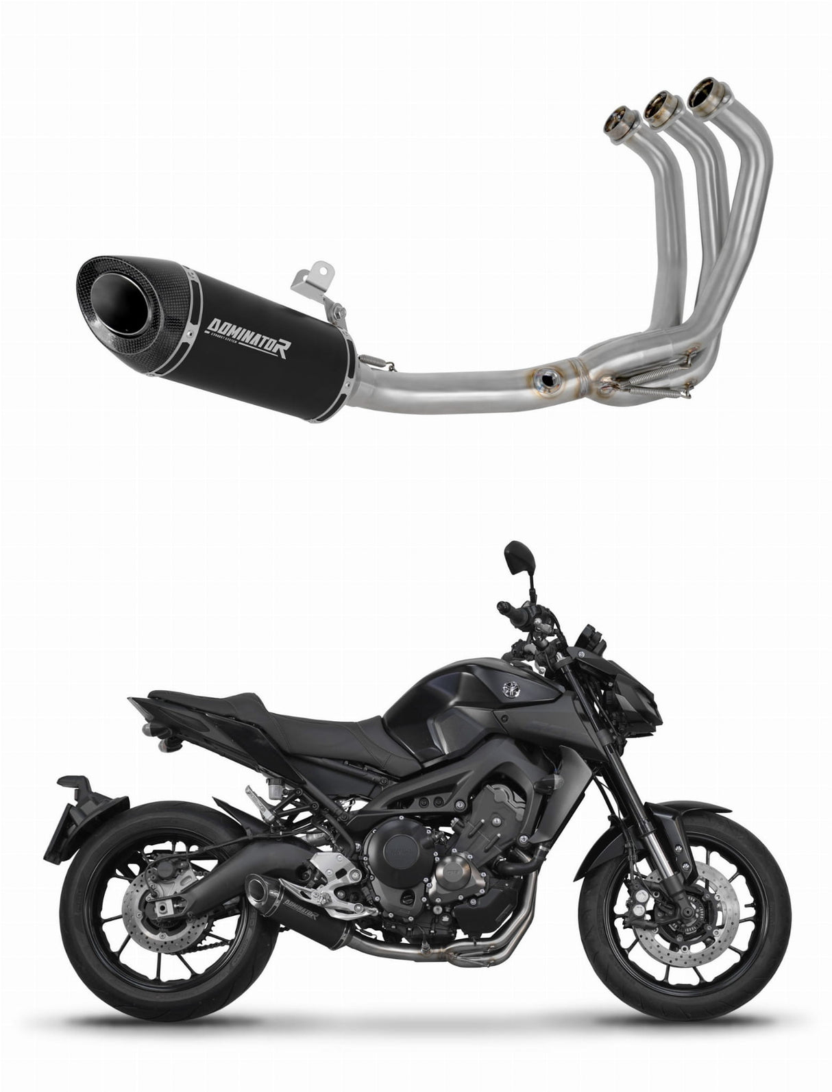 Yamaha MT-09 2013 - 2016 Full Exhaust System Collector Silencer HP8 BLACK + dB killer 20 m.