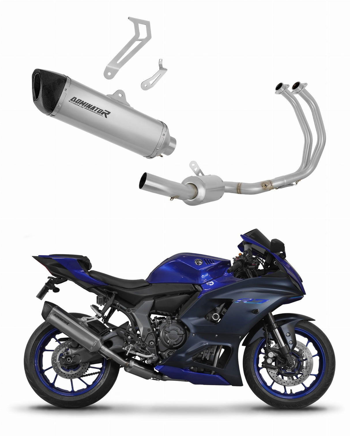 Yamaha YZF R7 2021 - 2024 RACE Full Exhaust System Collector Silencer Titanium HP6 + dB killer 20 m.