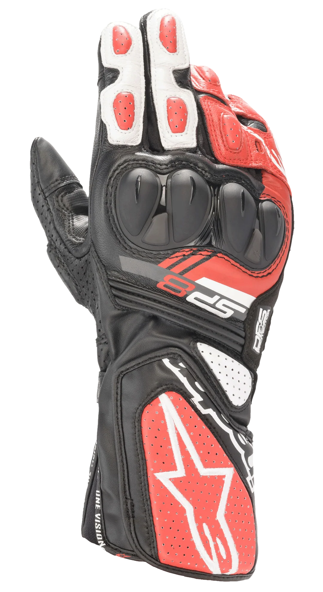 SP-8 V3 Gloves - Black White Bright Red