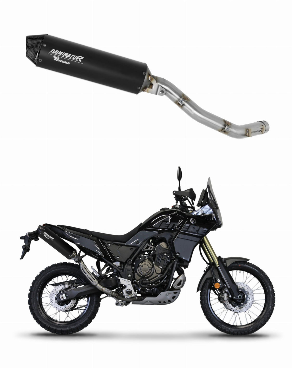Yamaha Tenere 700 2019 - 2020 Exhaust Silencer Muffler MX2 BLACK + dB killer medium 20 m.