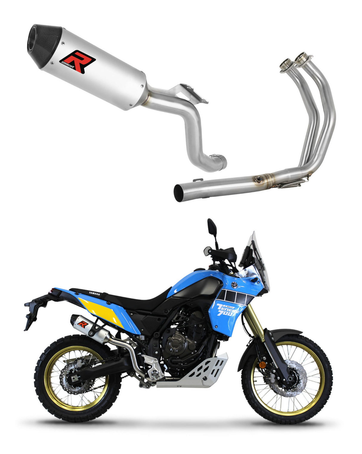 Yamaha Tenere 700 2019 - 2020 Full Exhaust System Collector Silencer MX2 + dB killer medium 20 m.