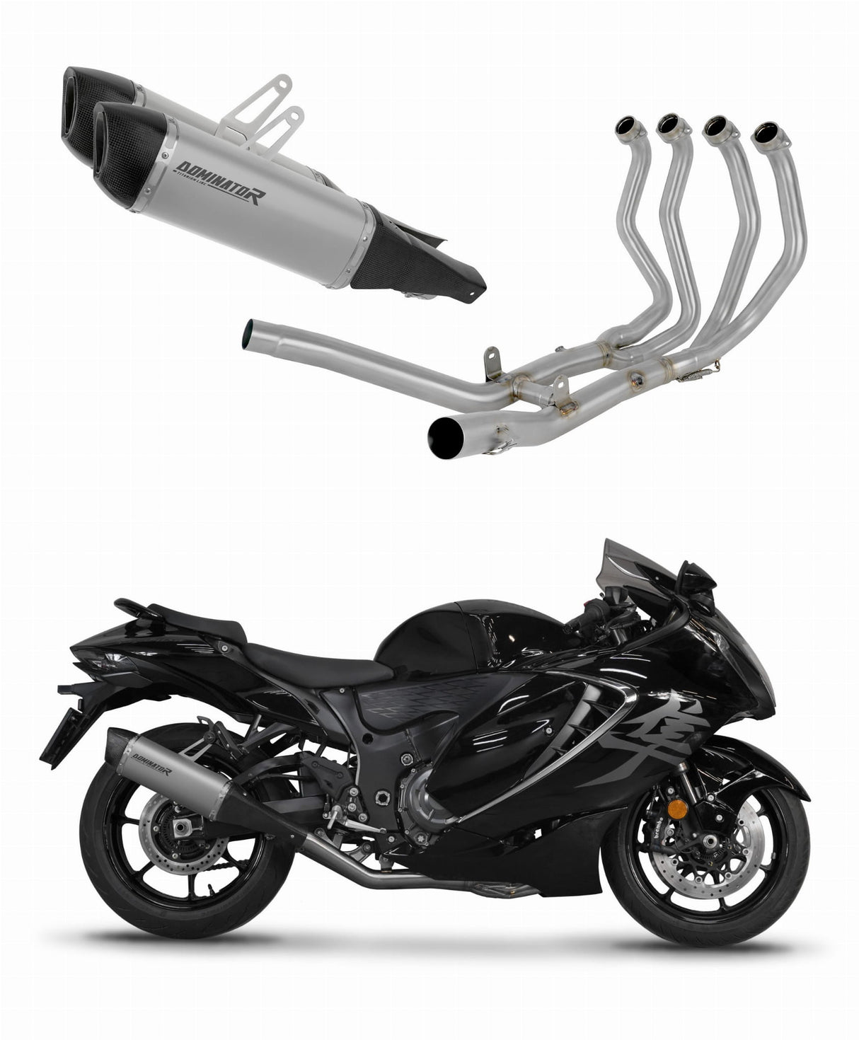 Suzuki GSX 1300 R Hayabusa 2021 - 2024 Full Exhaust System Collector Silencer Titanium HP6 20 m.