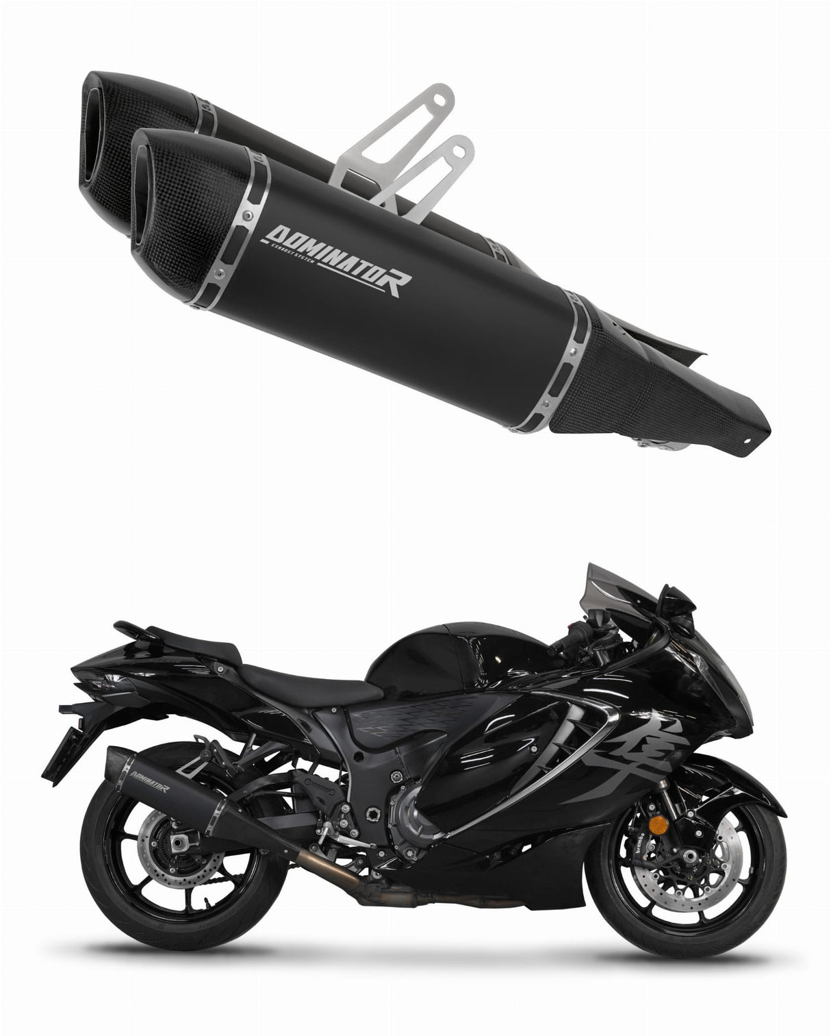 Suzuki GSX 1300 R Hayabusa 2021 - 2024 Exhaust Silencer Muffler HP6 BLACK + dB killer 20 m.