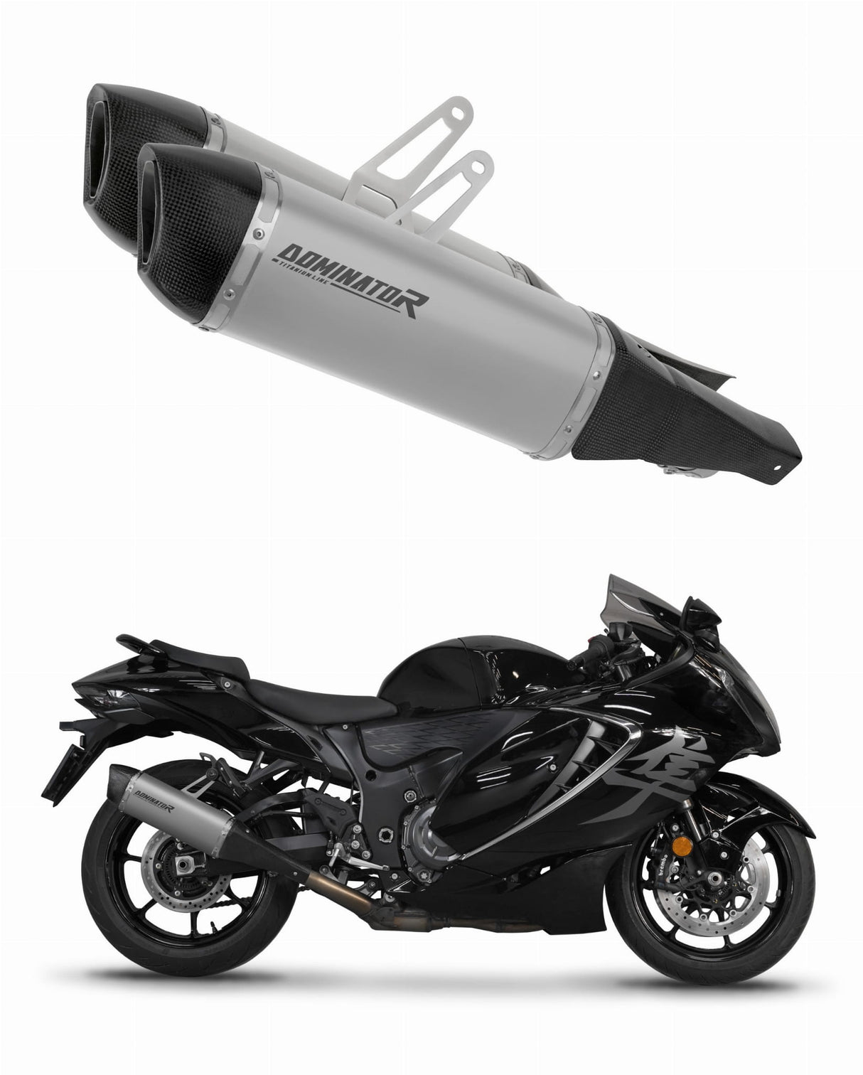 Suzuki GSX 1300 R Hayabusa 2021 - 2024 Exhaust Silencer Muffler Titanium HP6 + dB killer 20 m.